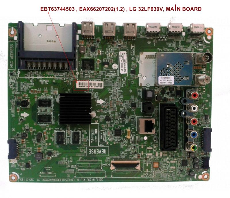 EBT63744503 , EAX66207202(1.2) , LG 32LF630V MAIN BOARD parça