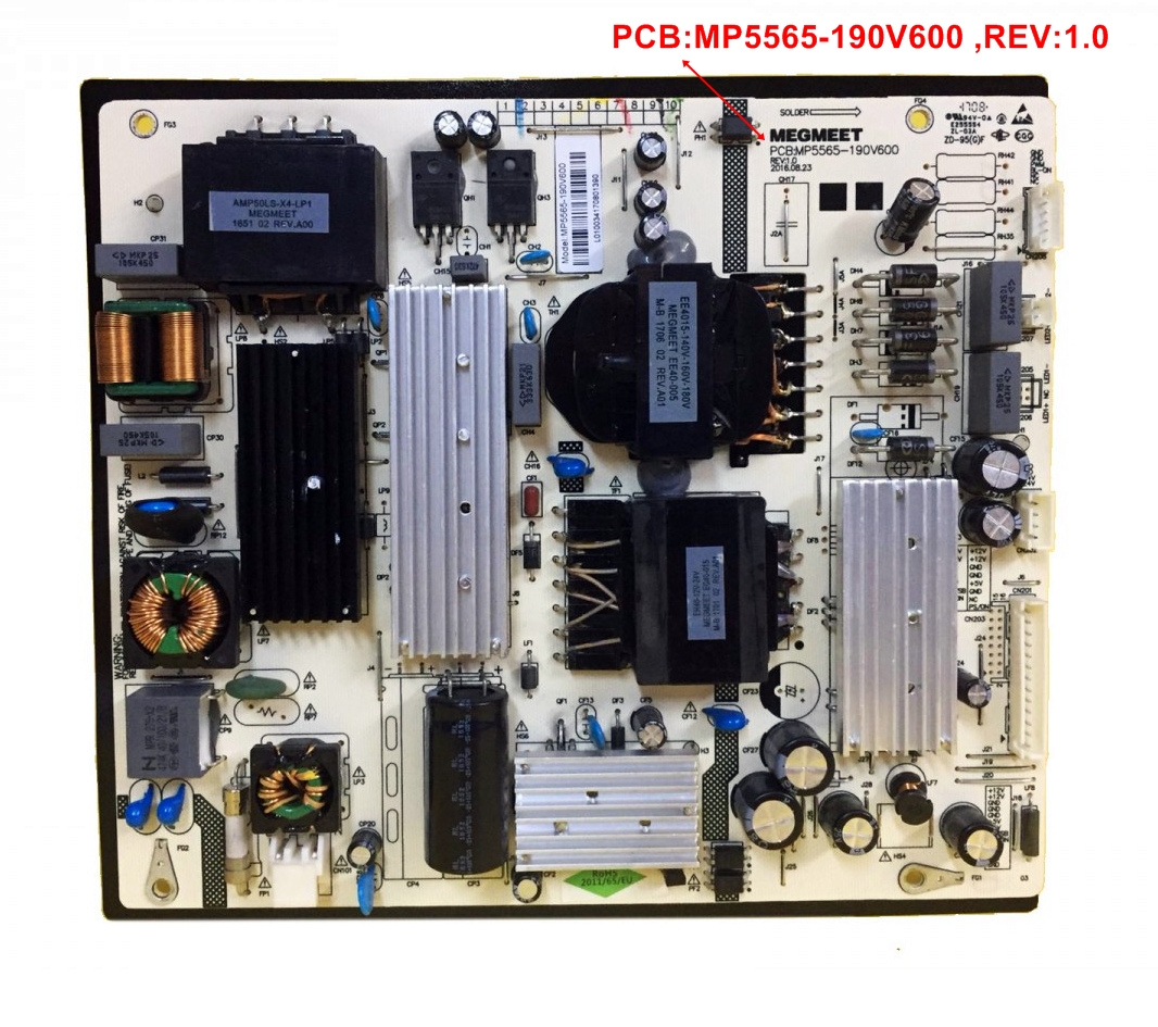 PCB:MP5565-190V600 ,REV:1.0, AX55CRE88/0227 POWER BOARD parça