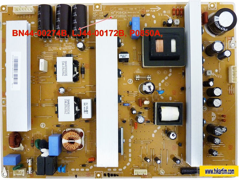BN44-00274B, LJ44-00172B, P0850A ,Samsung PS50B430P2W POWER  parça