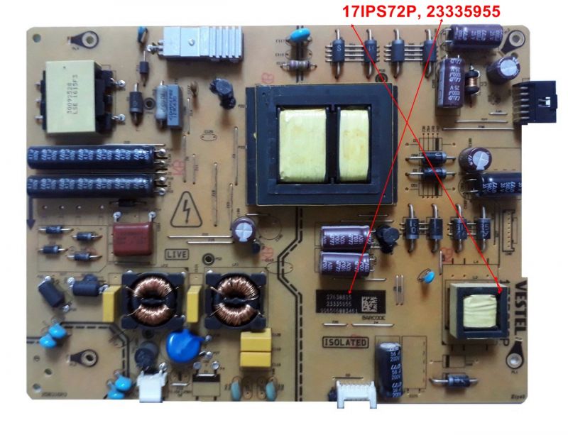 17IPS72P, 23335955 Philips 55PUS6031/12, Power Board parça